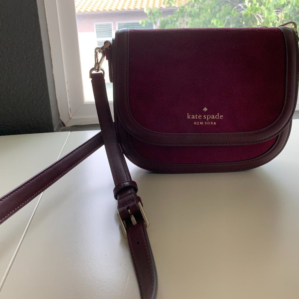 Kate Spade Blake Shoulder Bag - Deep Cardinal Suede